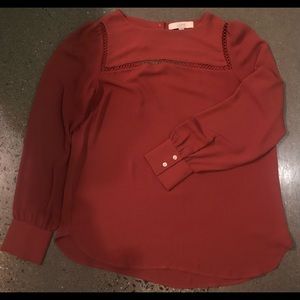 Loft-S-sheer fabric-rust red